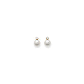 Ohrstecker in 18 Karat Gelbgold, Akoya Perle 6.5-7 mm, Diamant